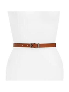 Halogen Leather Square Keeper Belt XS 29" Brown Cognac